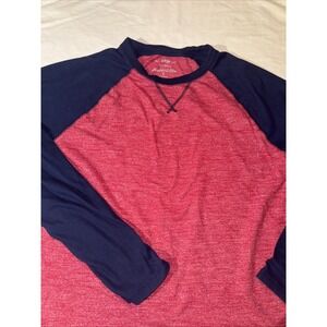 Men's Urban Pipeline Red/Navy Ultimate Baseball Tee Long Sleeve  Size XL